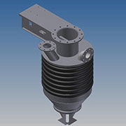 Telescopic loading spouts are generally used for dust free, gravity feeding of product from a storage silo into bulk a road tanker. Essentially a loading spout consists of a fixed filling head which is fitted to the discharge valve of a silo.