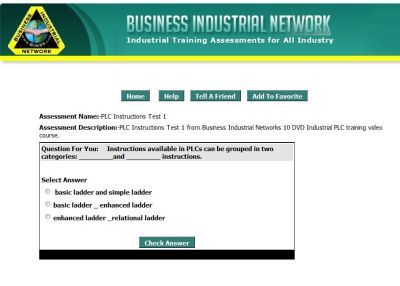 PLC Training Course Assessment